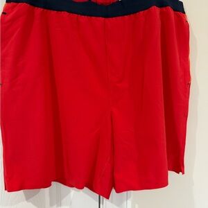 Peloton Red Athletic Shorts 7 inch lined climb shorts with pockets XXL NWT